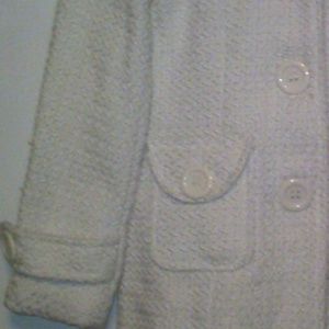 Ladies White Waffle style Fashion Coat.